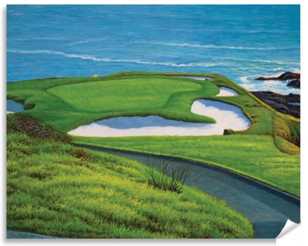 Pebble Beach Golf Links California Course wall art California Course Pebblebeach art on wall wall decor canvas prints PGA Golf Hole 7 18 ATT Pro Am PblBch3RiOil4c 12