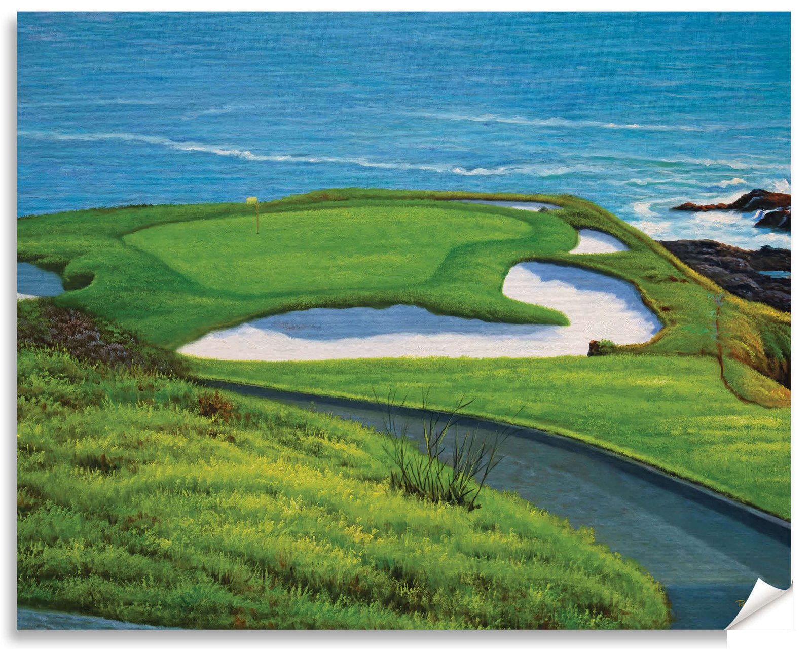 Pebble Beach Golf Links California Course wall art California Course Pebblebeach art on wall wall decor canvas prints PGA Golf Hole 7 18 ATT Pro Am PblBch3RiOil4c 12