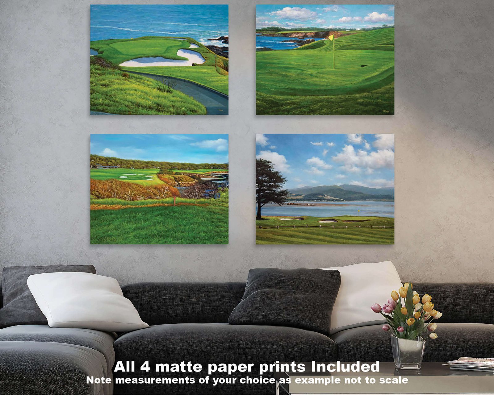 Pebble Beach Golf Links California Course wall art California Course Pebblebeach art on wall wall decor canvas prints PGA Golf Hole 7 18 ATT Pro Am PblBch3RiOil4c 16