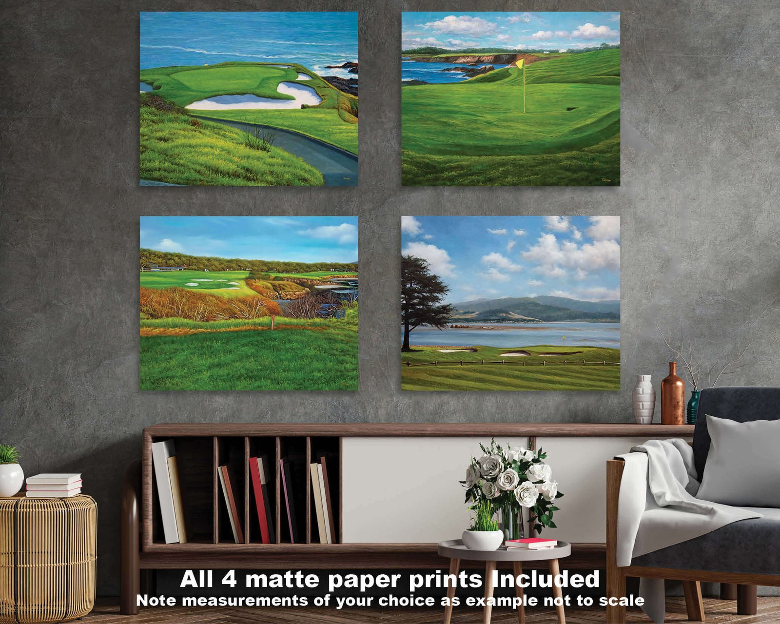 Pebble Beach Golf Links California Course wall art California Course Pebblebeach art on wall wall decor canvas prints PGA Golf Hole 7 18 ATT Pro Am PblBch3RiOil4c 17