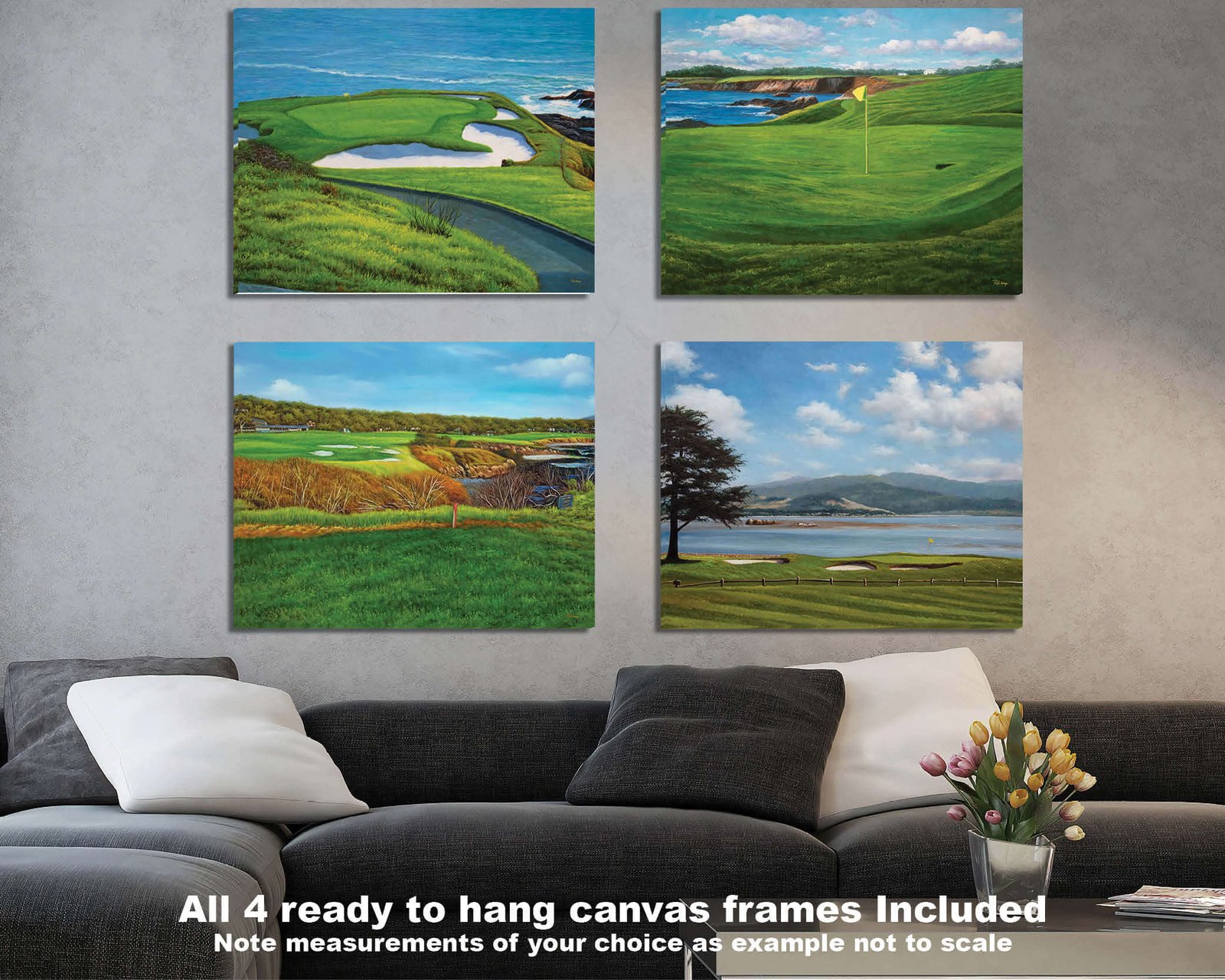 Pebble Beach Golf Links California Course wall art California Course Pebblebeach art on wall wall decor canvas prints PGA Golf Hole 7 18 ATT Pro Am PblBch3RiOil4c 2