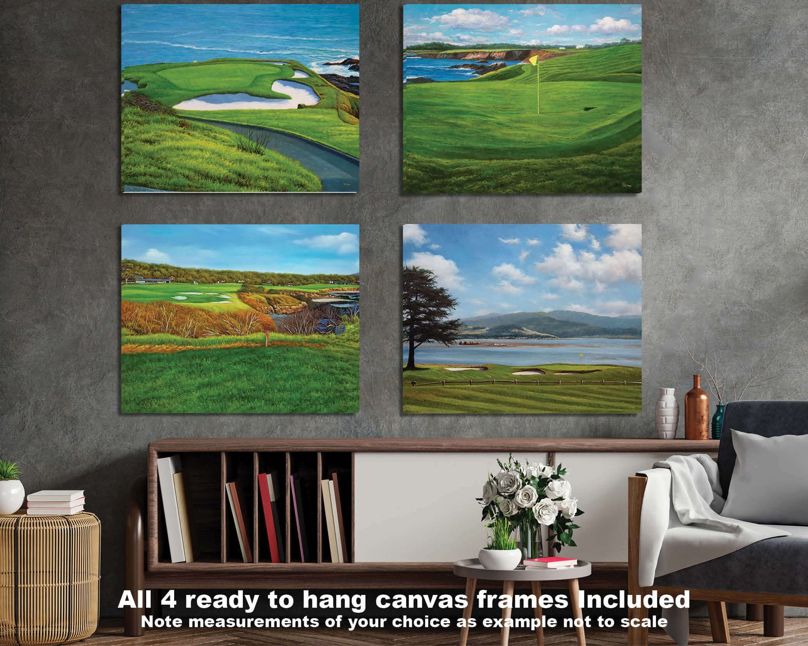 Pebble Beach Golf Links California Course wall art California Course Pebblebeach art on wall wall decor canvas prints PGA Golf Hole 7 18 ATT Pro Am PblBch3RiOil4c 3