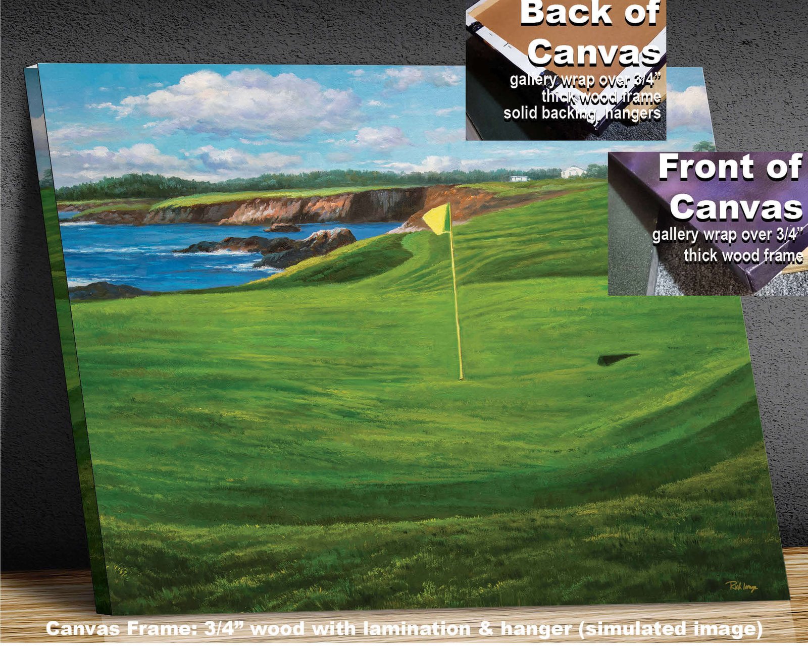 Pebble Beach Golf Links California Course wall art California Course Pebblebeach art on wall wall decor canvas prints PGA Golf Hole 7 18 ATT Pro Am PblBch3RiOil4c 9
