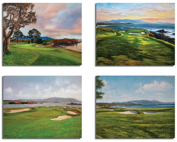 Pebble Beach Golf Links PGA Golf wall art art on wall ATT Pro Am canvas prints wall decor Pebblebeach California Course PblBch1RiOil4c
