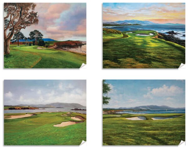 Pebble Beach Golf Links PGA Golf wall art art on wall ATT Pro Am canvas prints wall decor Pebblebeach California Course PblBch1RiOil4c 11