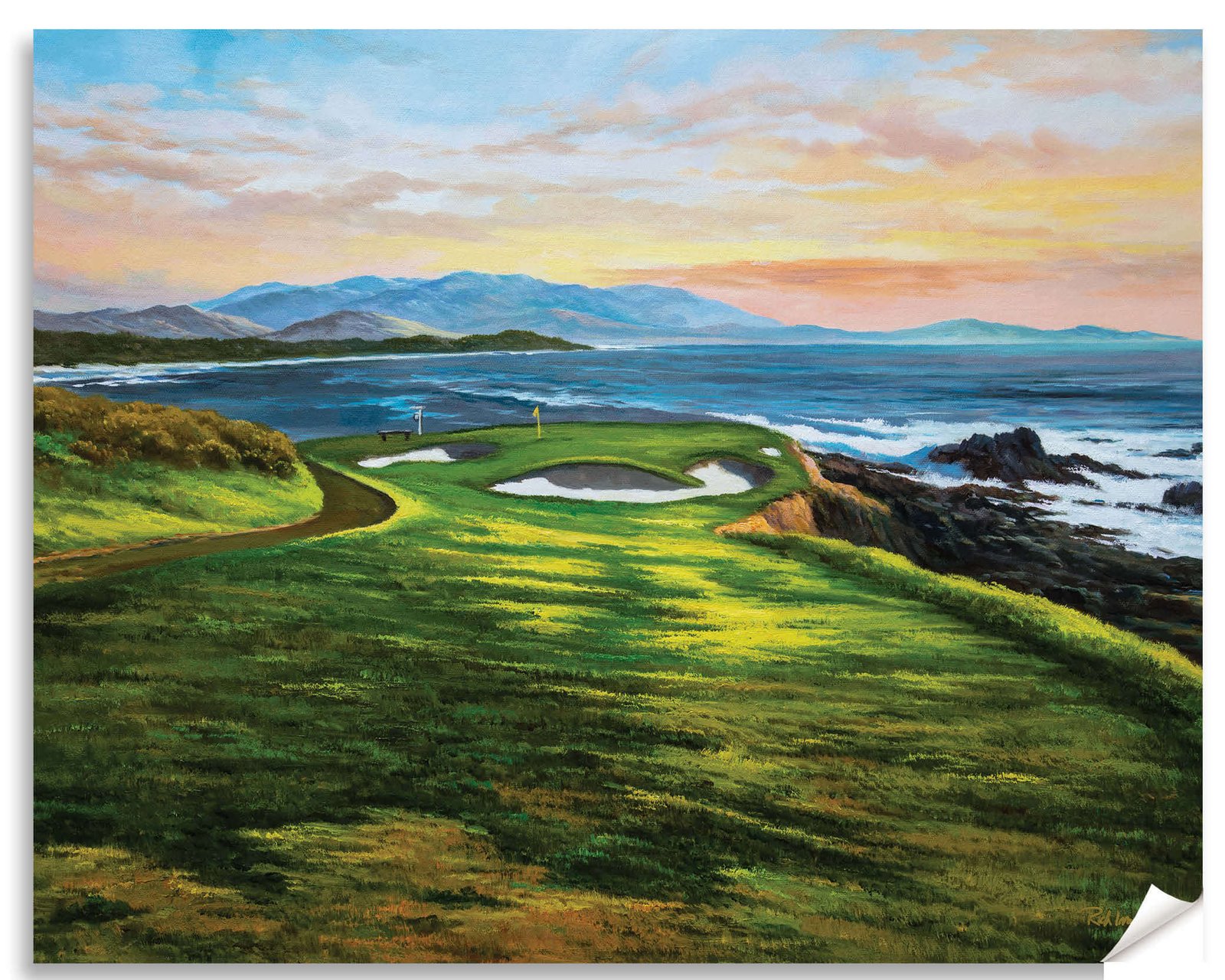 Pebble Beach Golf Links PGA Golf wall art art on wall ATT Pro Am canvas prints wall decor Pebblebeach California Course PblBch1RiOil4c 13