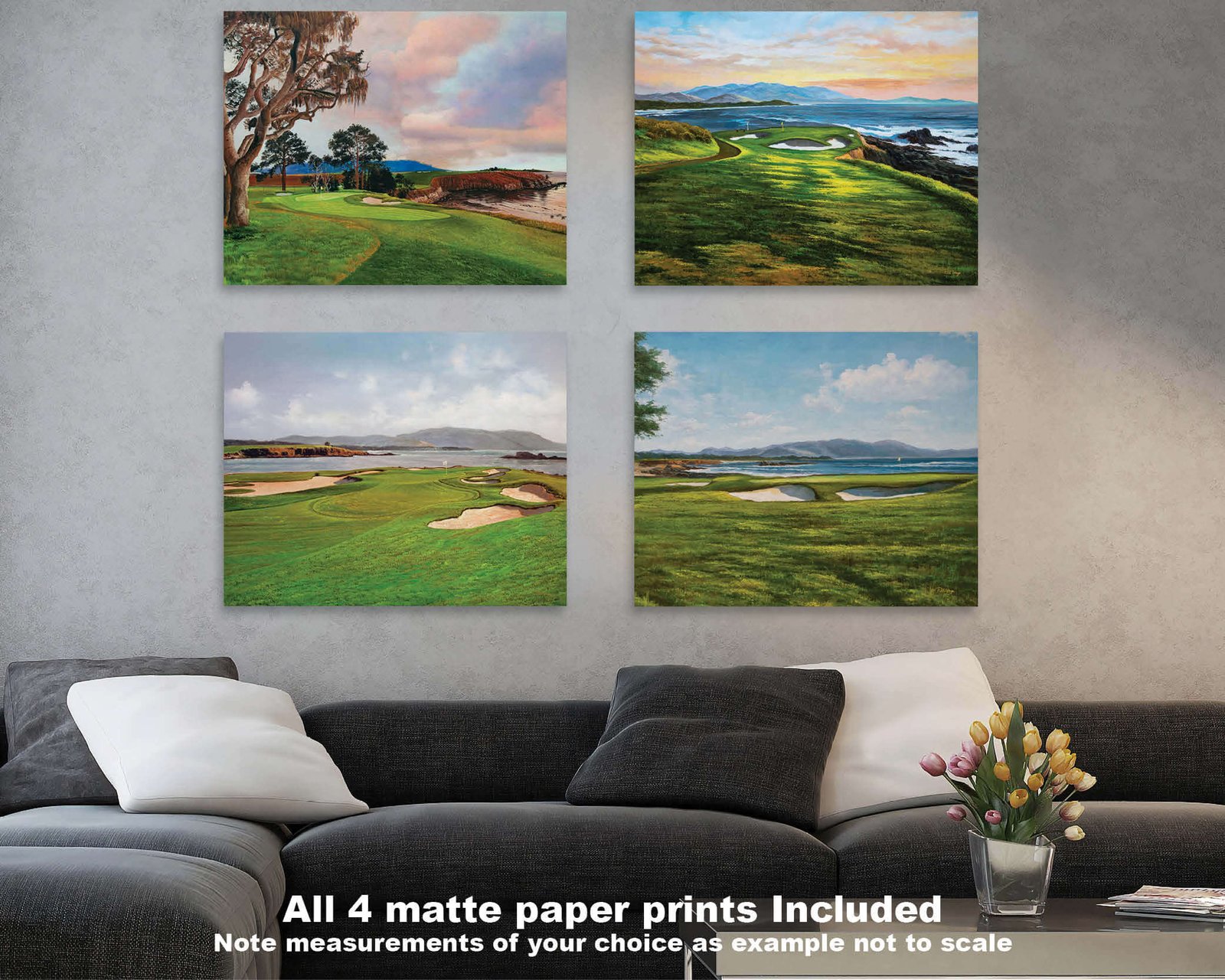 Pebble Beach Golf Links PGA Golf wall art art on wall ATT Pro Am canvas prints wall decor Pebblebeach California Course PblBch1RiOil4c 16