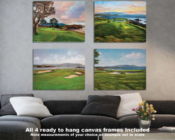 Pebble Beach Golf Links PGA Golf wall art art on wall ATT Pro Am canvas prints wall decor Pebblebeach California Course PblBch1RiOil4c 2