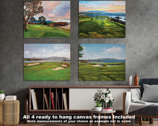 Pebble Beach Golf Links PGA Golf wall art art on wall ATT Pro Am canvas prints wall decor Pebblebeach California Course PblBch1RiOil4c 3
