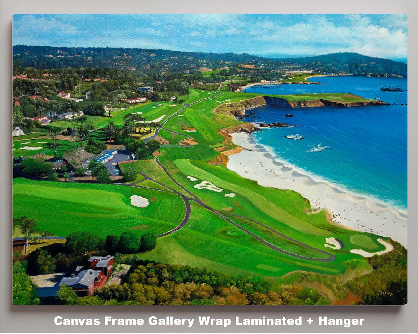 Pebble Beach Golf Links wall art art on wall wall decor Pebblebeach California Course PGA Golf Holes Aerial View ATT Pro Am canvas prints PblBch4RiOil4c 10