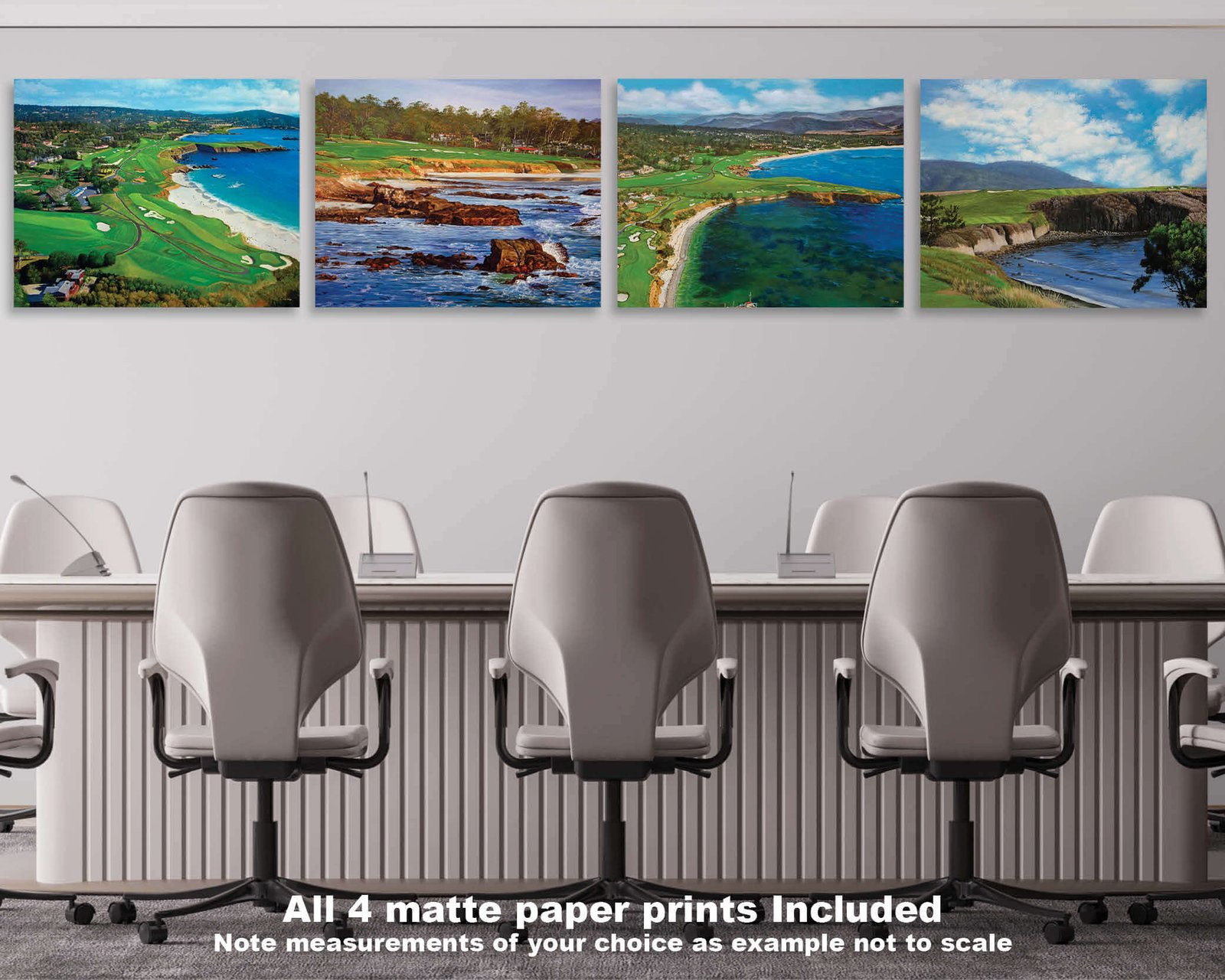 Pebble Beach Golf Links wall art art on wall wall decor Pebblebeach California Course PGA Golf Holes Aerial View ATT Pro Am canvas prints PblBch4RiOil4c 18