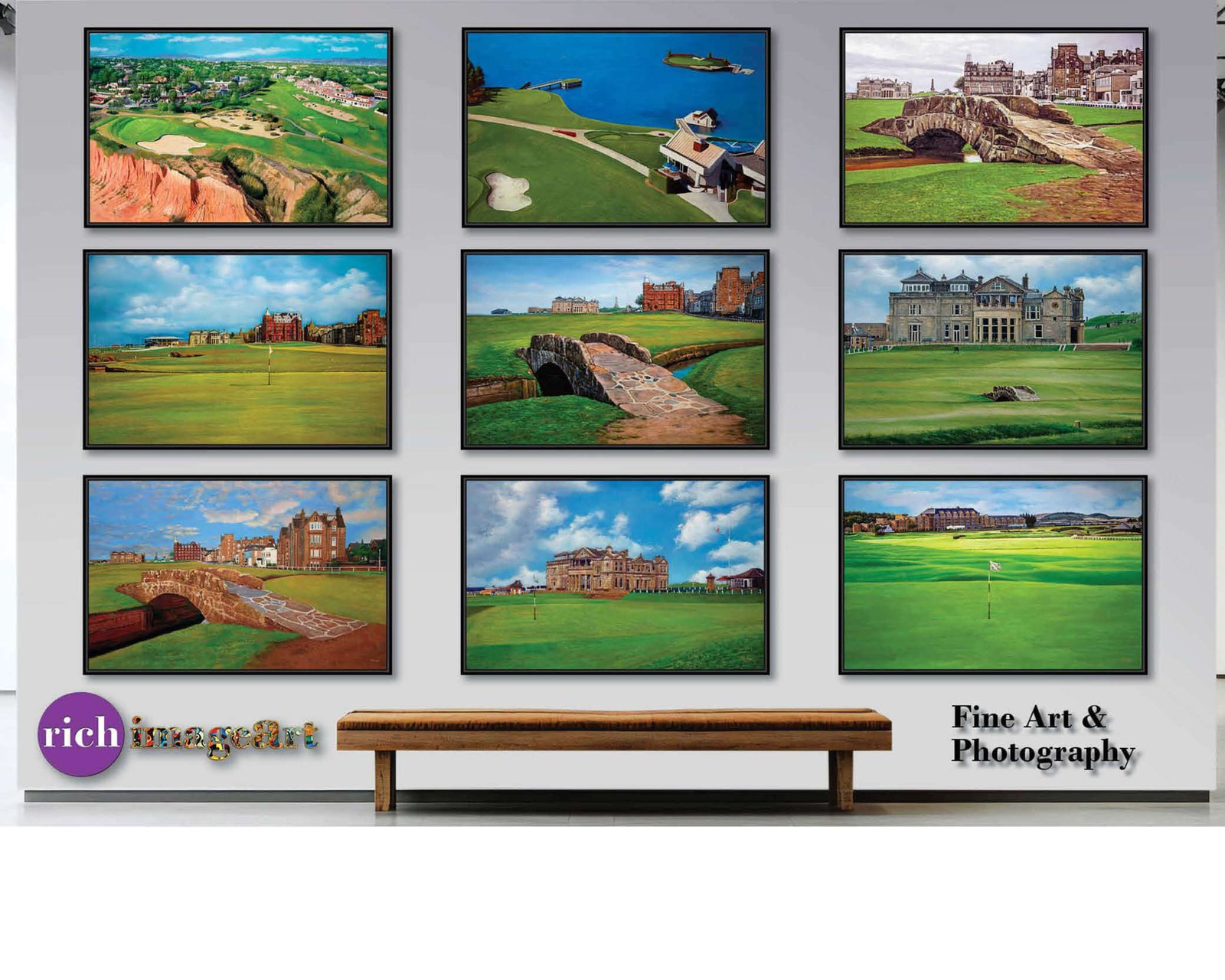 Pebble Beach Golf Links wall art art on wall wall decor Pebblebeach California Course PGA Golf Holes Aerial View ATT Pro Am canvas prints PblBch4RiOil4c 19