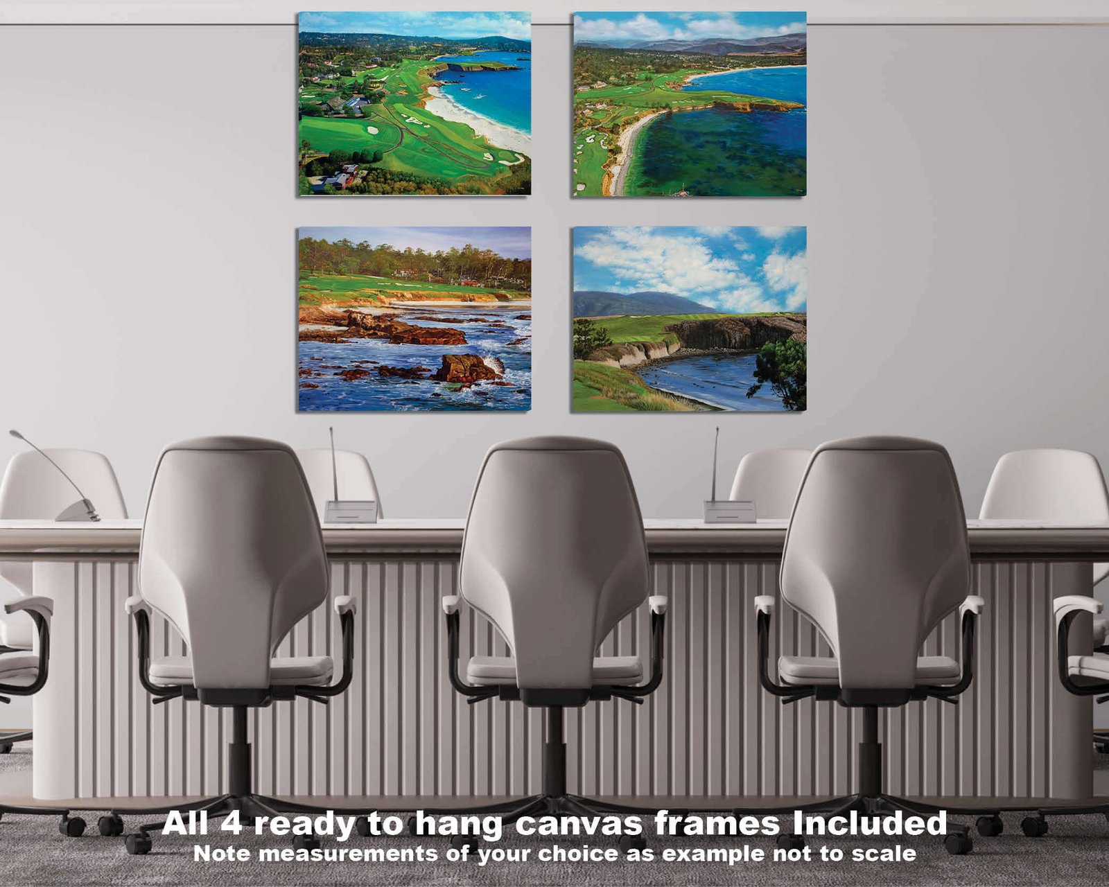 Pebble Beach Golf Links wall art art on wall wall decor Pebblebeach California Course PGA Golf Holes Aerial View ATT Pro Am canvas prints PblBch4RiOil4c 4