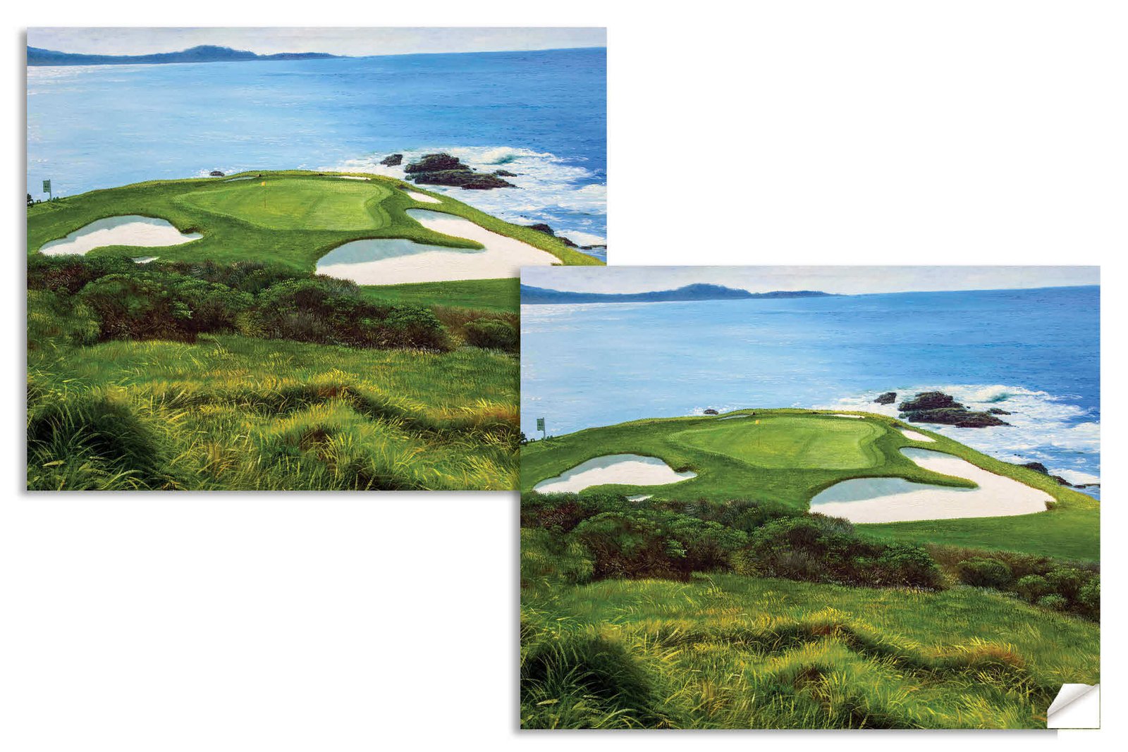 Pebble Beach Golf Links wall art art on wall wall decor Pebblebeach Pro Am Hole 7 PGA California Course canvas prints PblBch07RiOil01 14