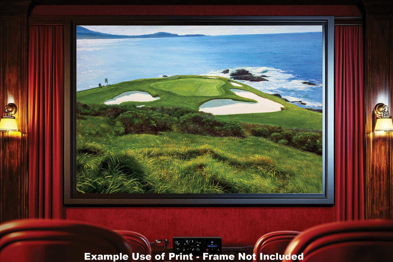 Pebble Beach Golf Links wall art art on wall wall decor Pebblebeach Pro Am Hole 7 PGA California Course canvas prints PblBch07RiOil01 19