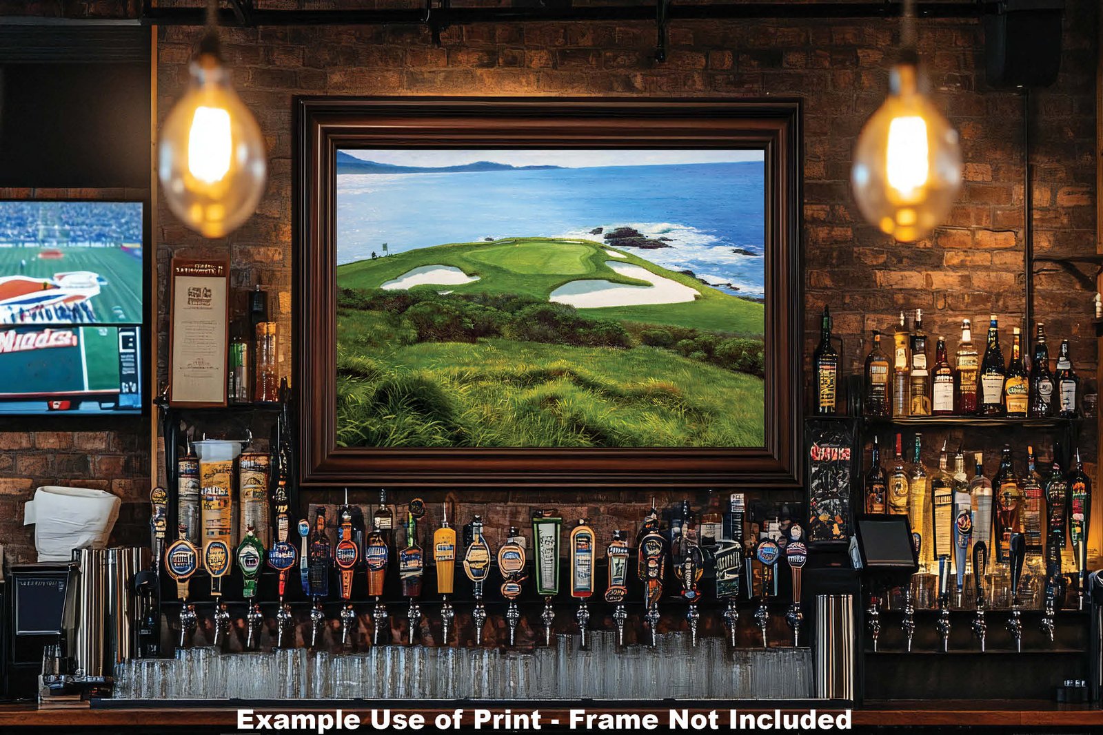 Pebble Beach Golf Links wall art art on wall wall decor Pebblebeach Pro Am Hole 7 PGA California Course canvas prints PblBch07RiOil01 20