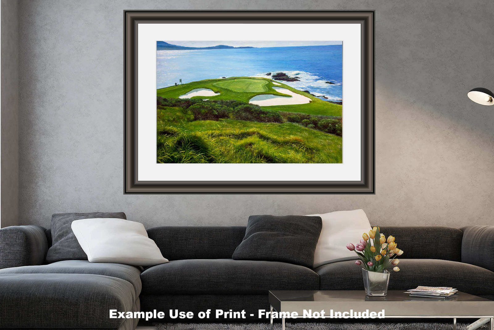 Pebble Beach Golf Links wall art art on wall wall decor Pebblebeach Pro Am Hole 7 PGA California Course canvas prints PblBch07RiOil01 26