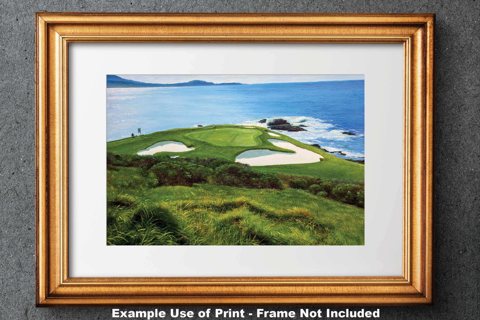 Pebble Beach Golf Links wall art art on wall wall decor Pebblebeach Pro Am Hole 7 PGA California Course canvas prints PblBch07RiOil01 28