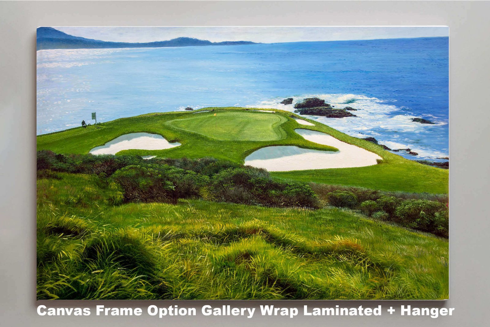Pebble Beach Golf Links wall art art on wall wall decor Pebblebeach Pro Am Hole 7 PGA California Course canvas prints PblBch07RiOil01 3