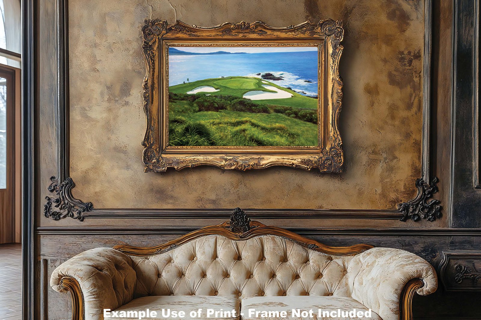 Pebble Beach Golf Links wall art art on wall wall decor Pebblebeach Pro Am Hole 7 PGA California Course canvas prints PblBch07RiOil01 7