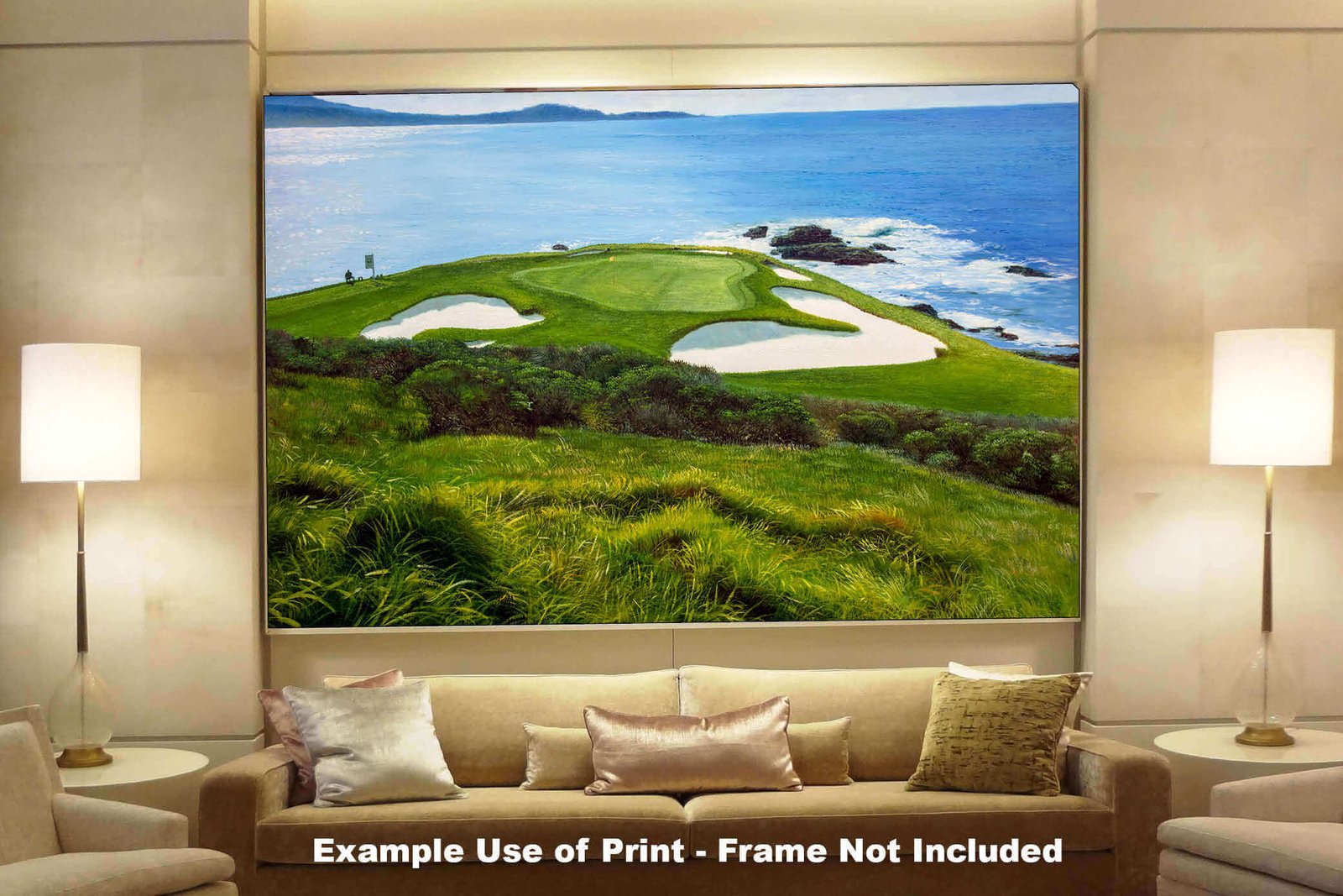 Pebble Beach Golf Links wall art art on wall wall decor Pebblebeach Pro Am Hole 7 PGA California Course canvas prints PblBch07RiOil01 8