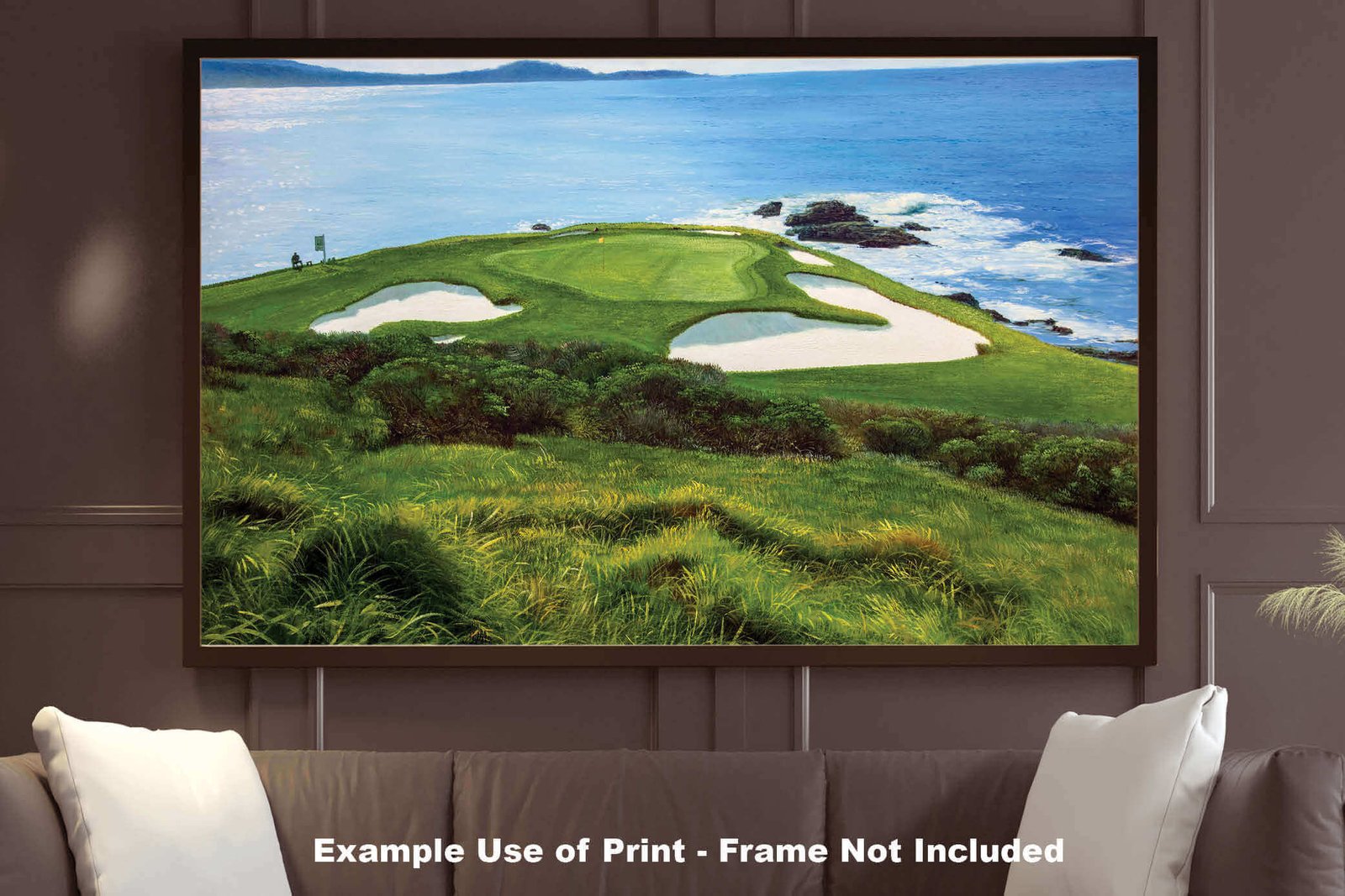Pebble Beach Golf Links wall art art on wall wall decor Pebblebeach Pro Am Hole 7 PGA California Course canvas prints PblBch07RiOil01 9