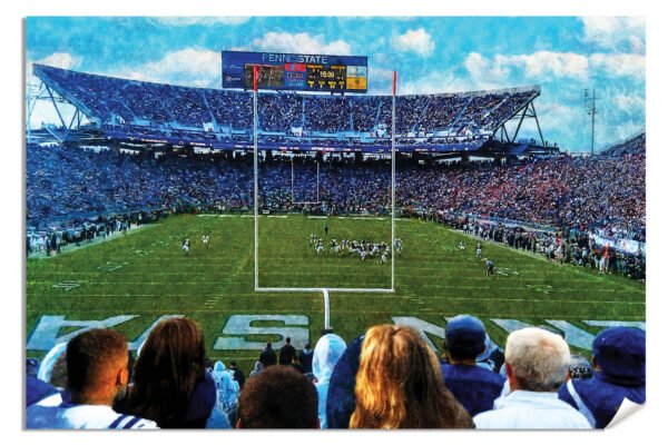 Penn State Football poster painting print pic football team field Nittany Lions College NCAA Beaver Stadium artwork PnStStd1MC1