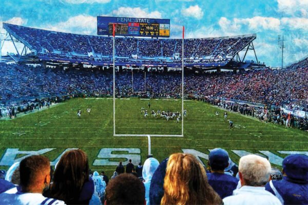 Penn State Football poster painting print pic football team field Nittany Lions College NCAA Beaver Stadium artwork PnStStd1MC1 1