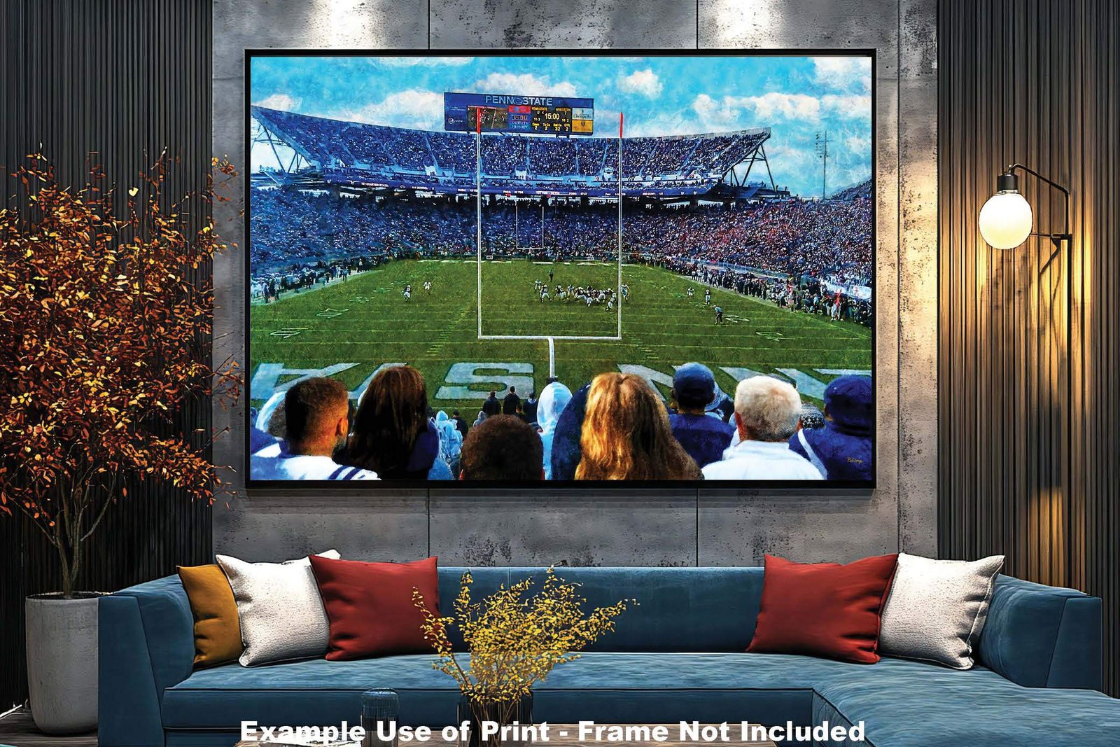 Penn State Football poster painting print pic football team field Nittany Lions College NCAA Beaver Stadium artwork PnStStd1MC1 11