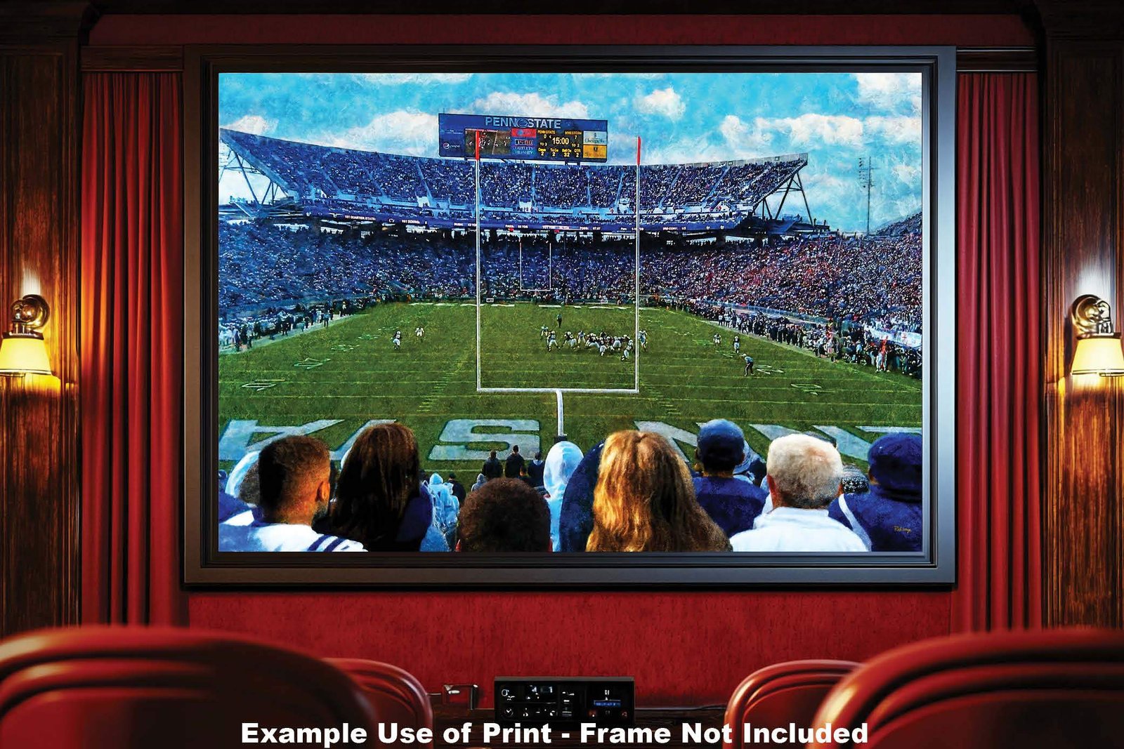 Penn State Football poster painting print pic football team field Nittany Lions College NCAA Beaver Stadium artwork PnStStd1MC1 14