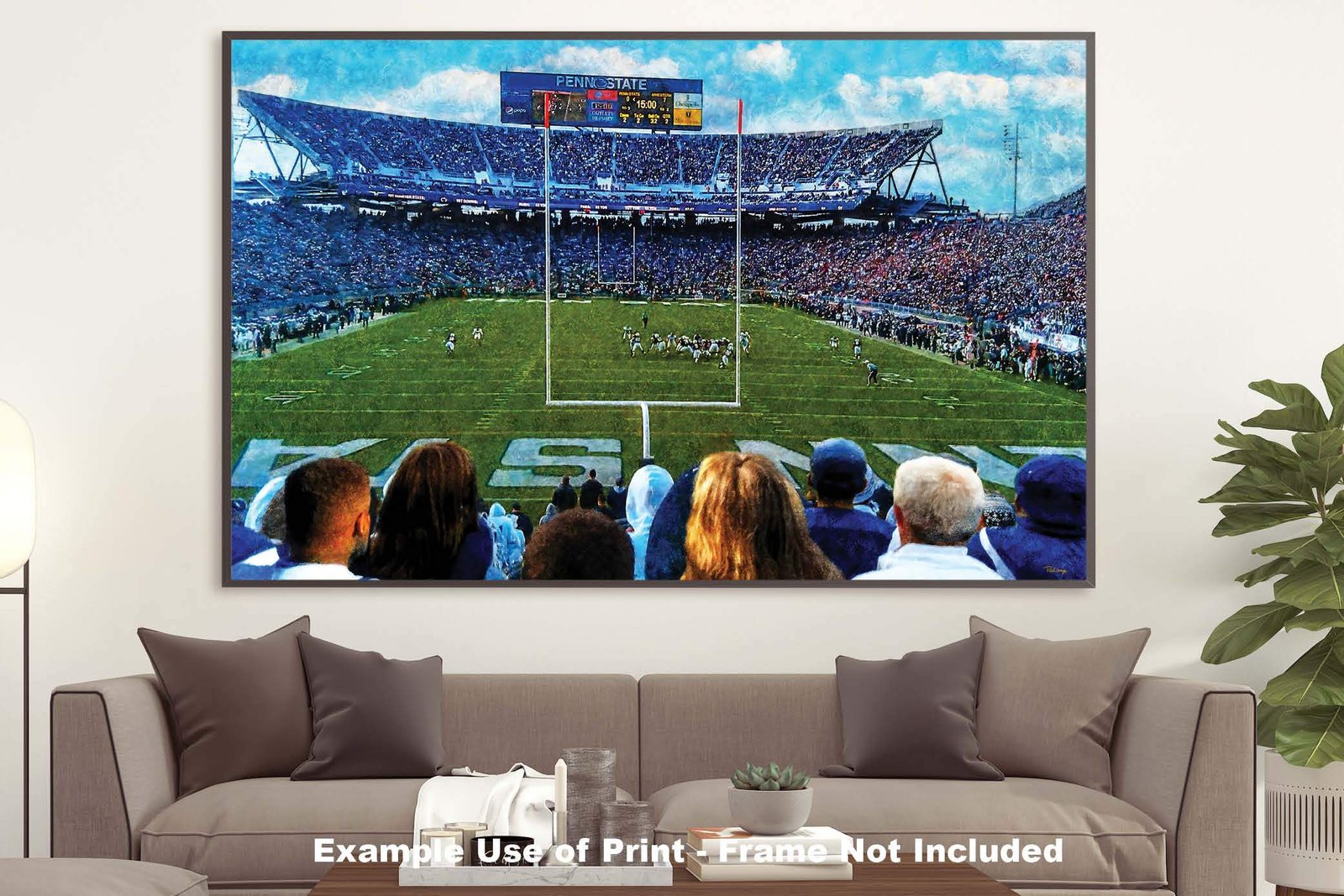 Penn State Football poster painting print pic football team field Nittany Lions College NCAA Beaver Stadium artwork PnStStd1MC1 16