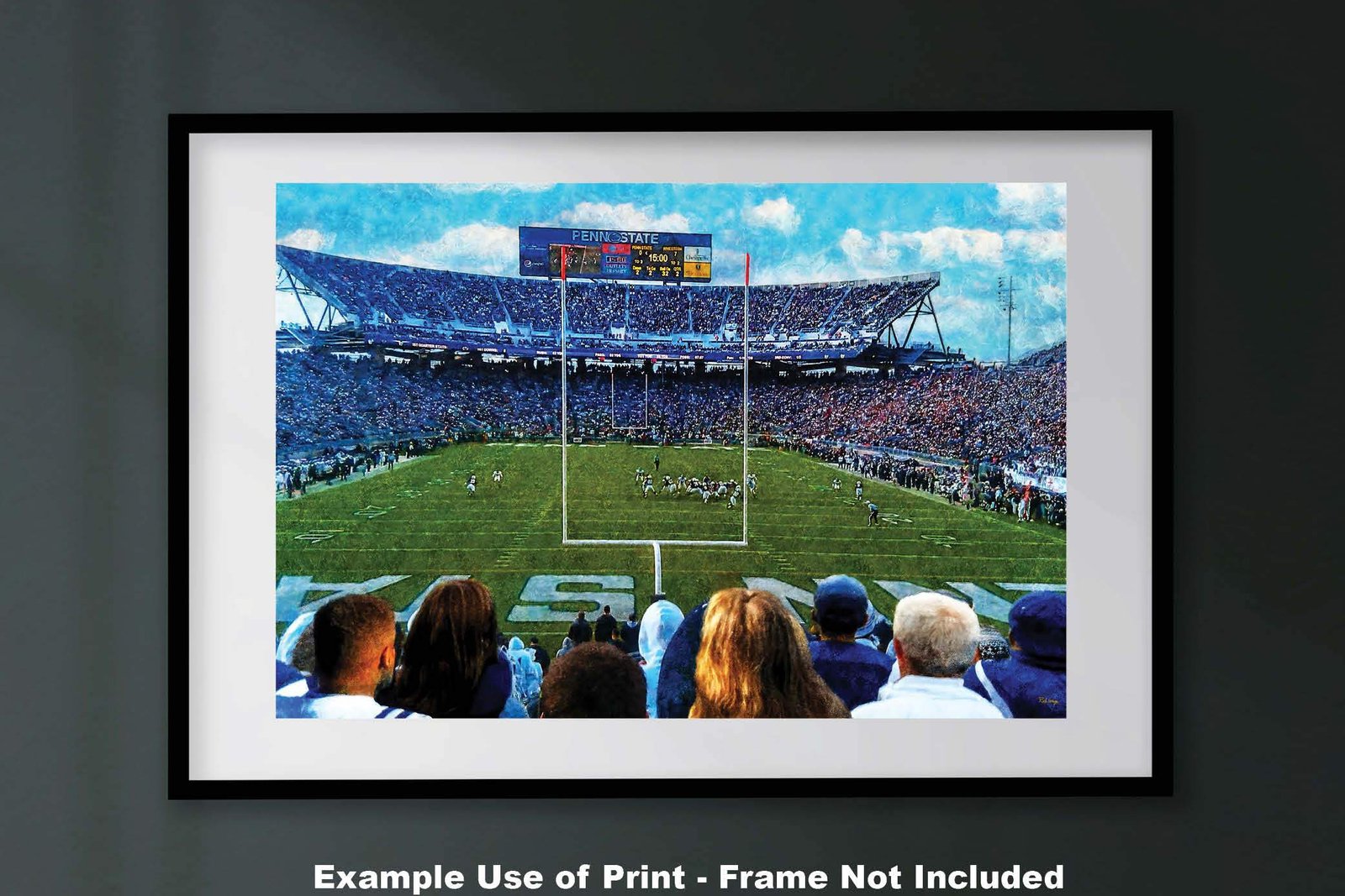 Penn State Football poster painting print pic football team field Nittany Lions College NCAA Beaver Stadium artwork PnStStd1MC1 26