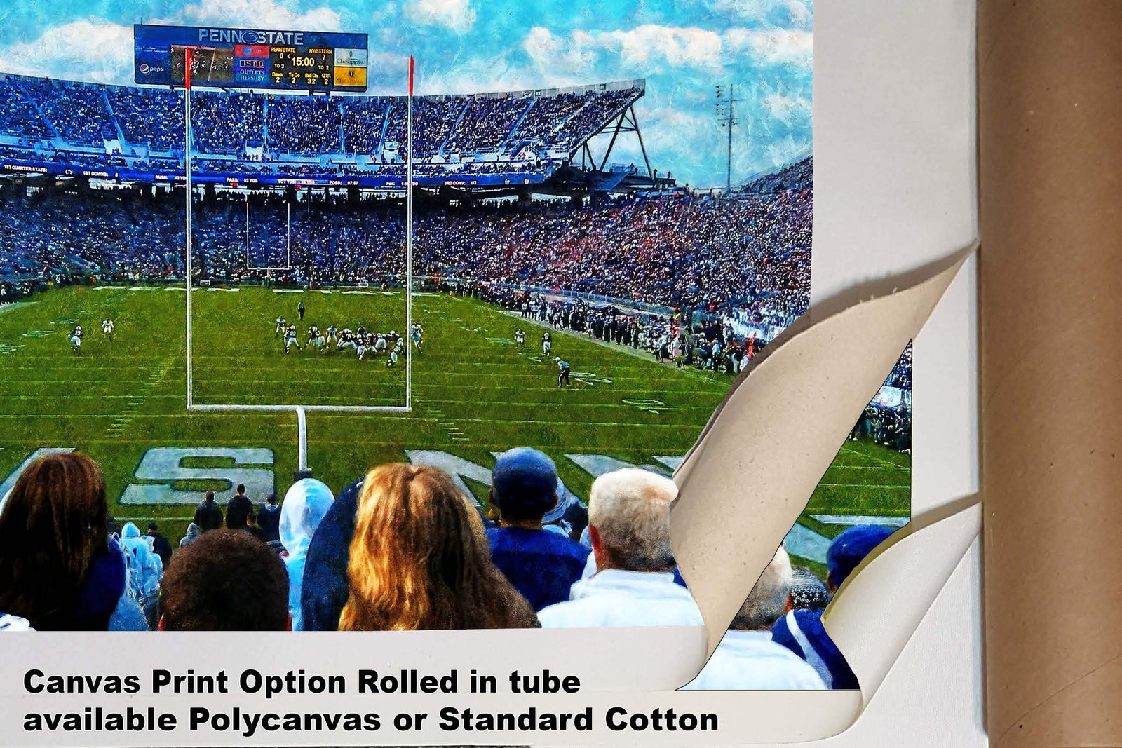 Penn State Football poster painting print pic football team field Nittany Lions College NCAA Beaver Stadium artwork PnStStd1MC1 4