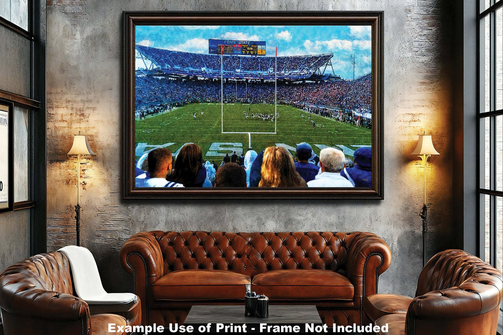 Penn State Football poster painting print pic football team field Nittany Lions College NCAA Beaver Stadium artwork PnStStd1MC1 5