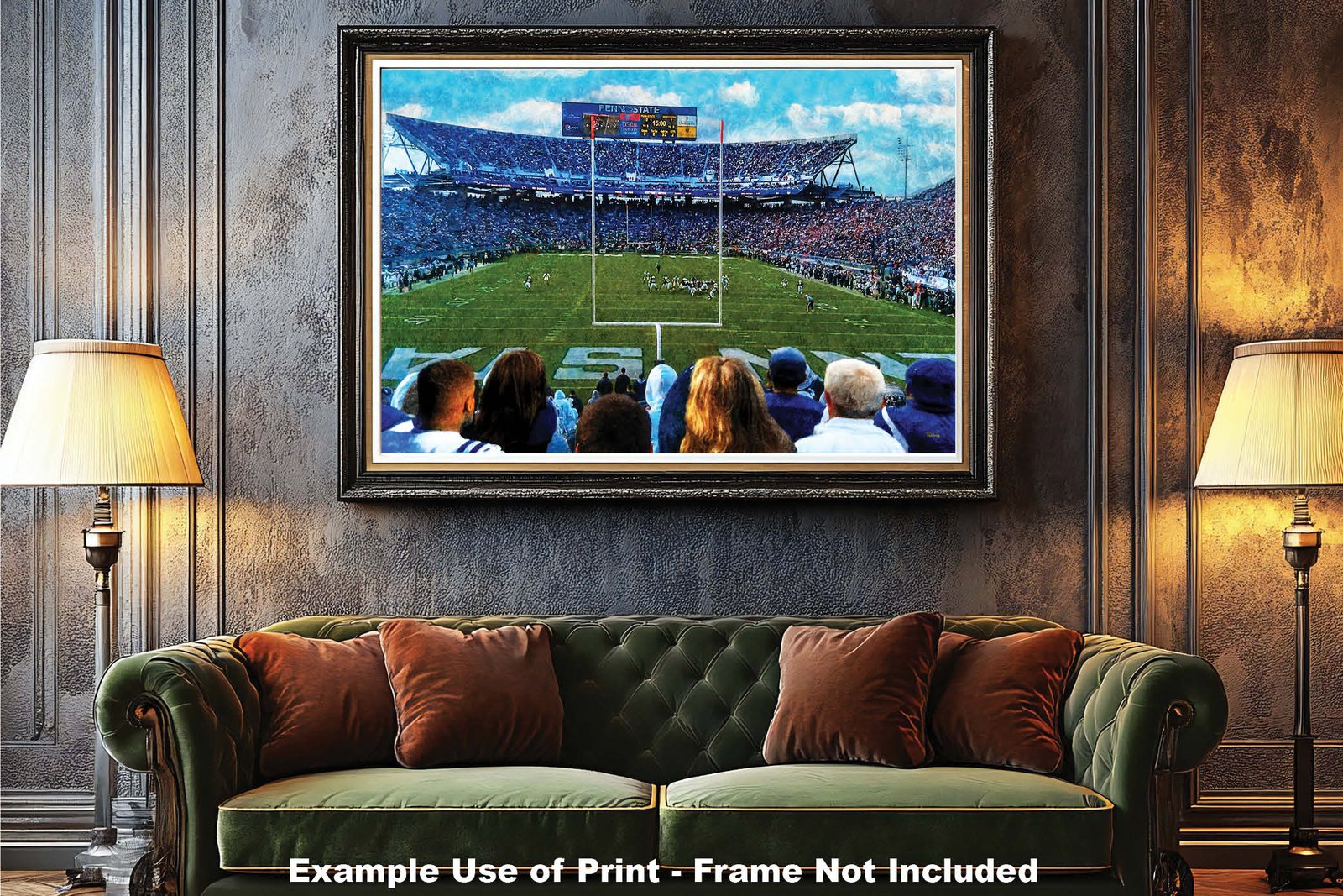 Penn State Football poster painting print pic football team field Nittany Lions College NCAA Beaver Stadium artwork PnStStd1MC1 6