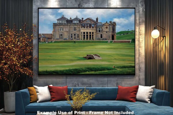 Royal and Ancient Golf Club Swilcan Bridge St Andrews Links Swilken Bridge Course Hole The Open Oil Painting Wall Art Print StAndrws18RiOil30 11