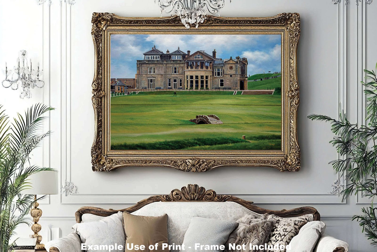 Royal and Ancient Golf Club Swilcan Bridge St Andrews Links Swilken Bridge Course Hole The Open Oil Painting Wall Art Print StAndrws18RiOil30 12