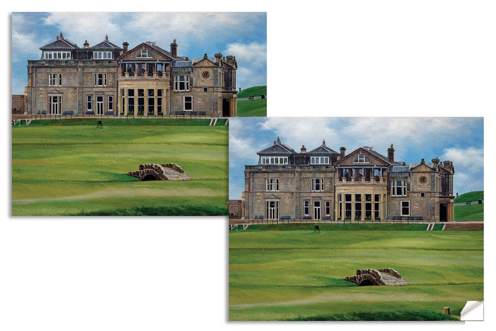 Royal and Ancient Golf Club Swilcan Bridge St Andrews Links Swilken Bridge Course Hole The Open Oil Painting Wall Art Print StAndrws18RiOil30 14