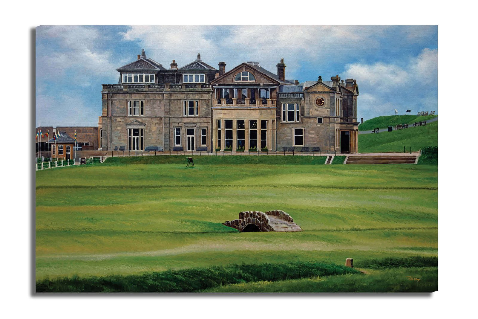 Royal and Ancient Golf Club Swilcan Bridge St Andrews Links Swilken Bridge Course Hole The Open Oil Painting Wall Art Print StAndrws18RiOil30 15