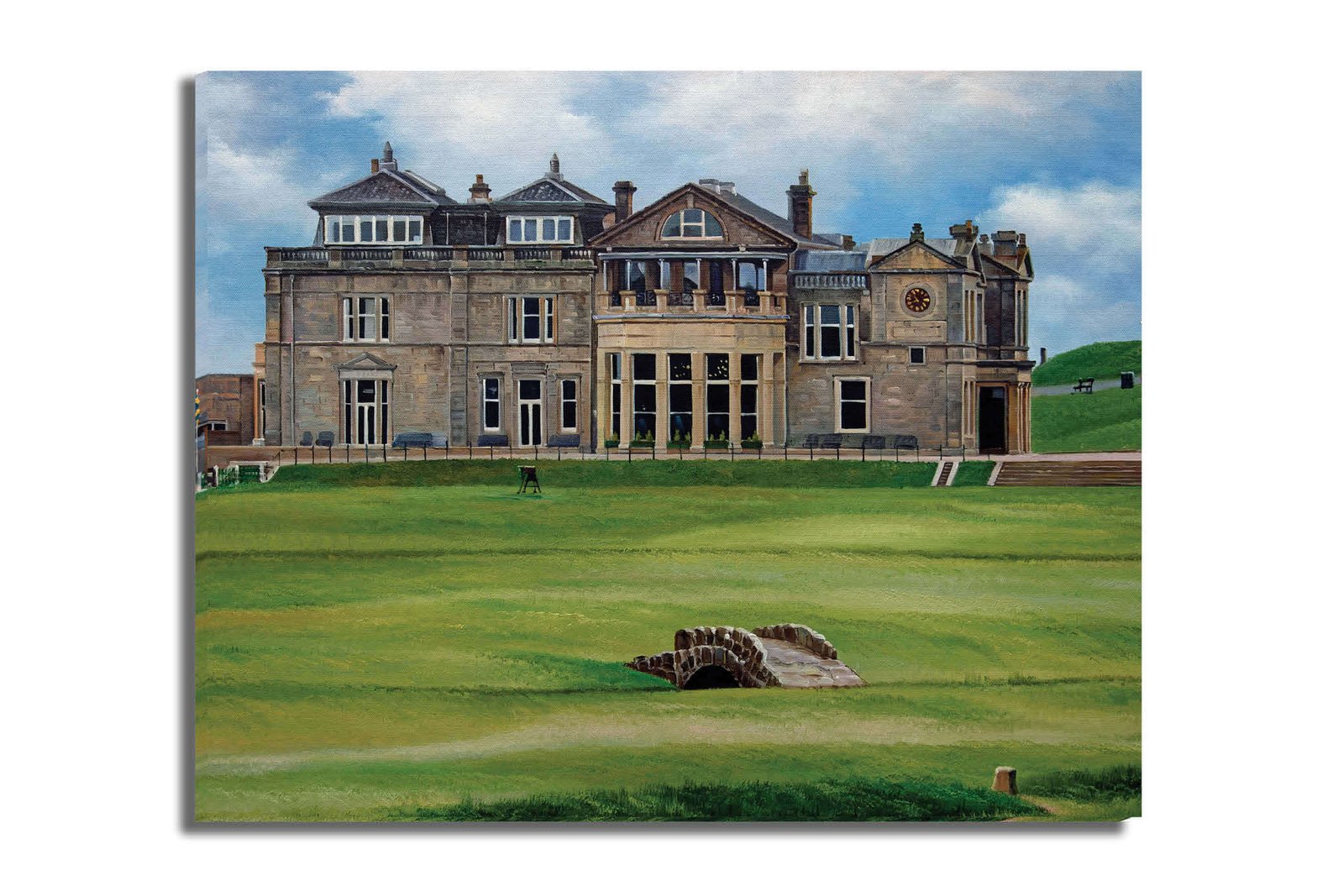 Royal and Ancient Golf Club Swilcan Bridge St Andrews Links Swilken Bridge Course Hole The Open Oil Painting Wall Art Print StAndrws18RiOil30 16