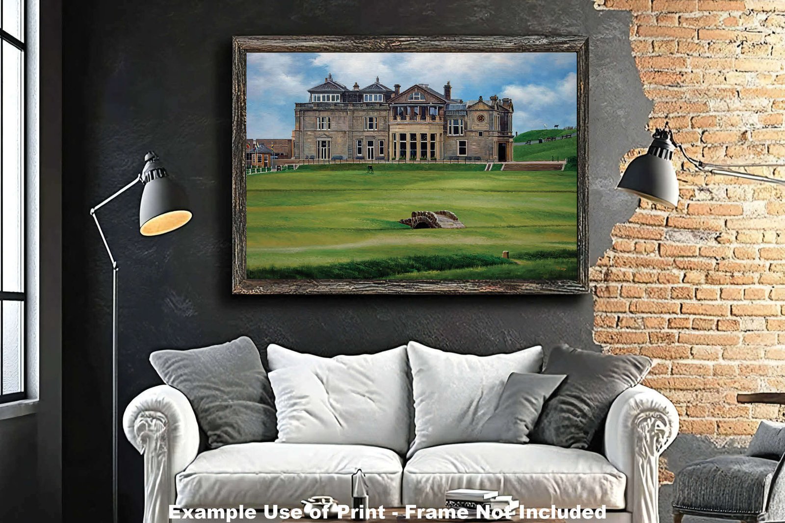 Royal and Ancient Golf Club Swilcan Bridge St Andrews Links Swilken Bridge Course Hole The Open Oil Painting Wall Art Print StAndrws18RiOil30 18