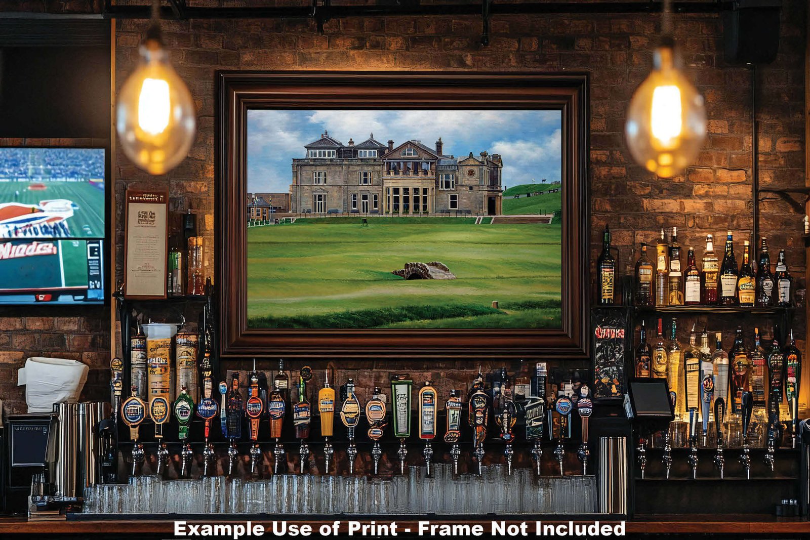 Royal and Ancient Golf Club Swilcan Bridge St Andrews Links Swilken Bridge Course Hole The Open Oil Painting Wall Art Print StAndrws18RiOil30 20
