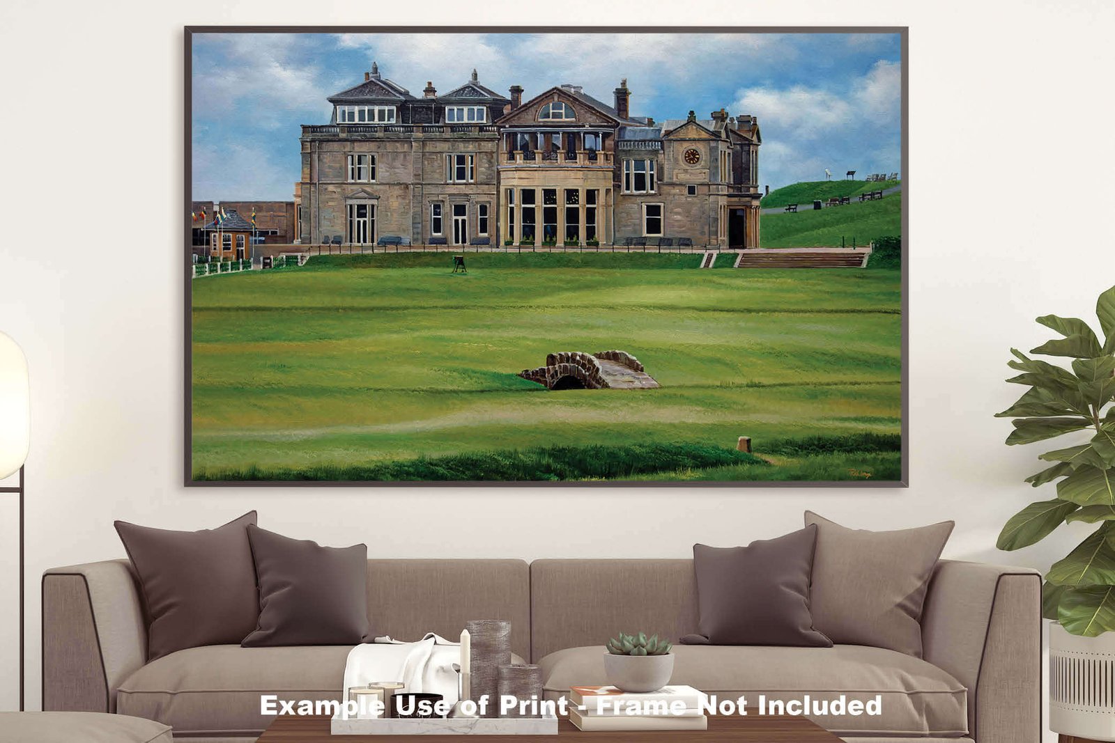 Royal and Ancient Golf Club Swilcan Bridge St Andrews Links Swilken Bridge Course Hole The Open Oil Painting Wall Art Print StAndrws18RiOil30 21