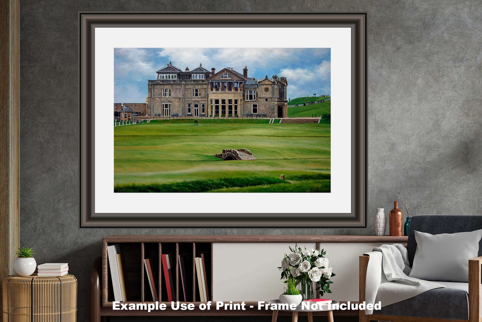 Royal and Ancient Golf Club Swilcan Bridge St Andrews Links Swilken Bridge Course Hole The Open Oil Painting Wall Art Print StAndrws18RiOil30 27