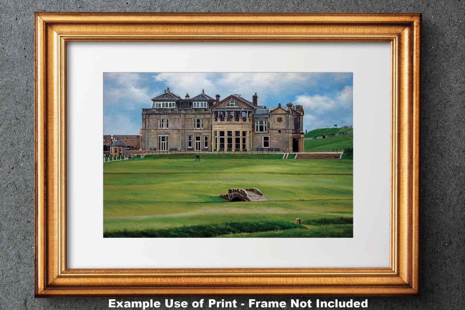Royal and Ancient Golf Club Swilcan Bridge St Andrews Links Swilken Bridge Course Hole The Open Oil Painting Wall Art Print StAndrws18RiOil30 28