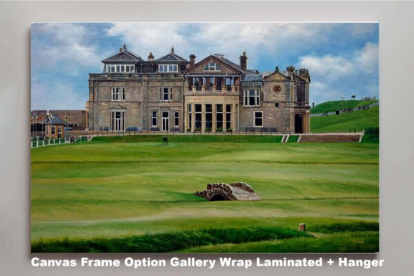 Royal and Ancient Golf Club Swilcan Bridge St Andrews Links Swilken Bridge Course Hole The Open Oil Painting Wall Art Print StAndrws18RiOil30 3