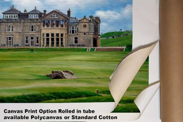 Royal and Ancient Golf Club Swilcan Bridge St Andrews Links Swilken Bridge Course Hole The Open Oil Painting Wall Art Print StAndrws18RiOil30 4