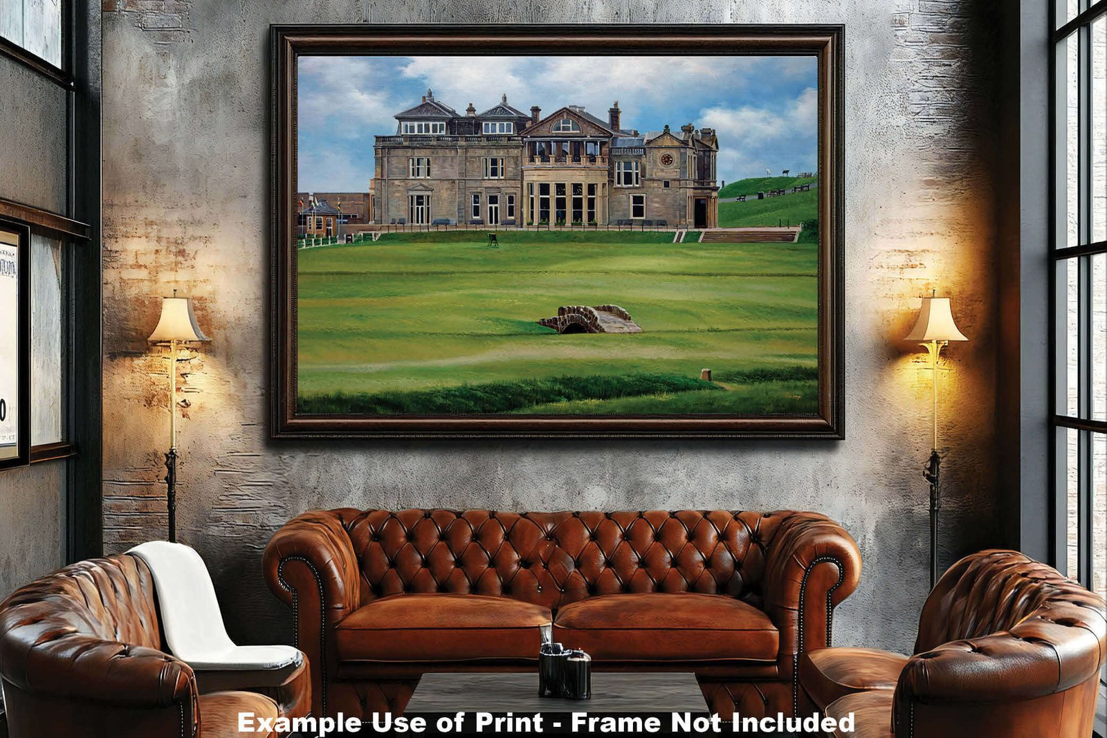 Royal and Ancient Golf Club Swilcan Bridge St Andrews Links Swilken Bridge Course Hole The Open Oil Painting Wall Art Print StAndrws18RiOil30 5