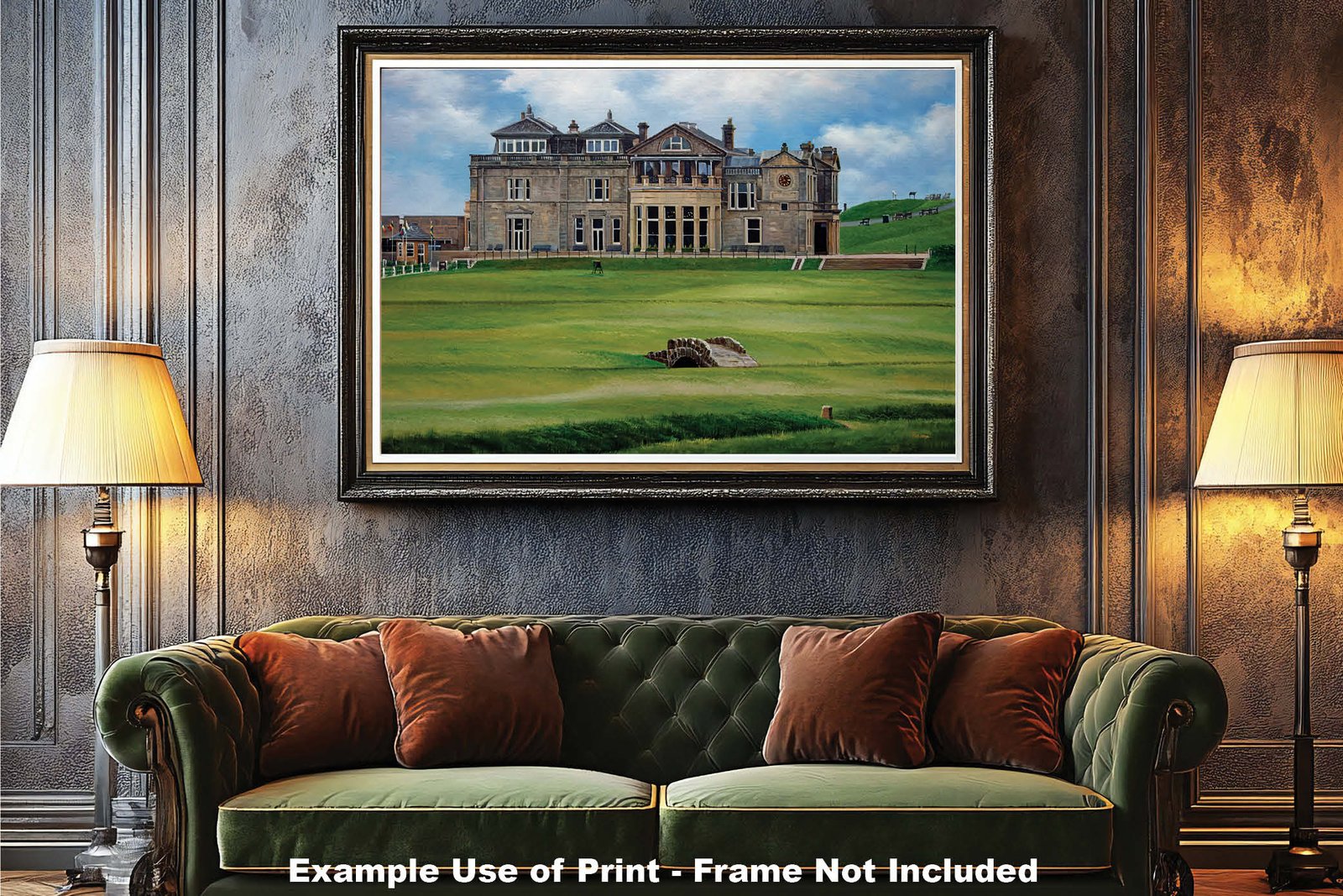 Royal and Ancient Golf Club Swilcan Bridge St Andrews Links Swilken Bridge Course Hole The Open Oil Painting Wall Art Print StAndrws18RiOil30 6