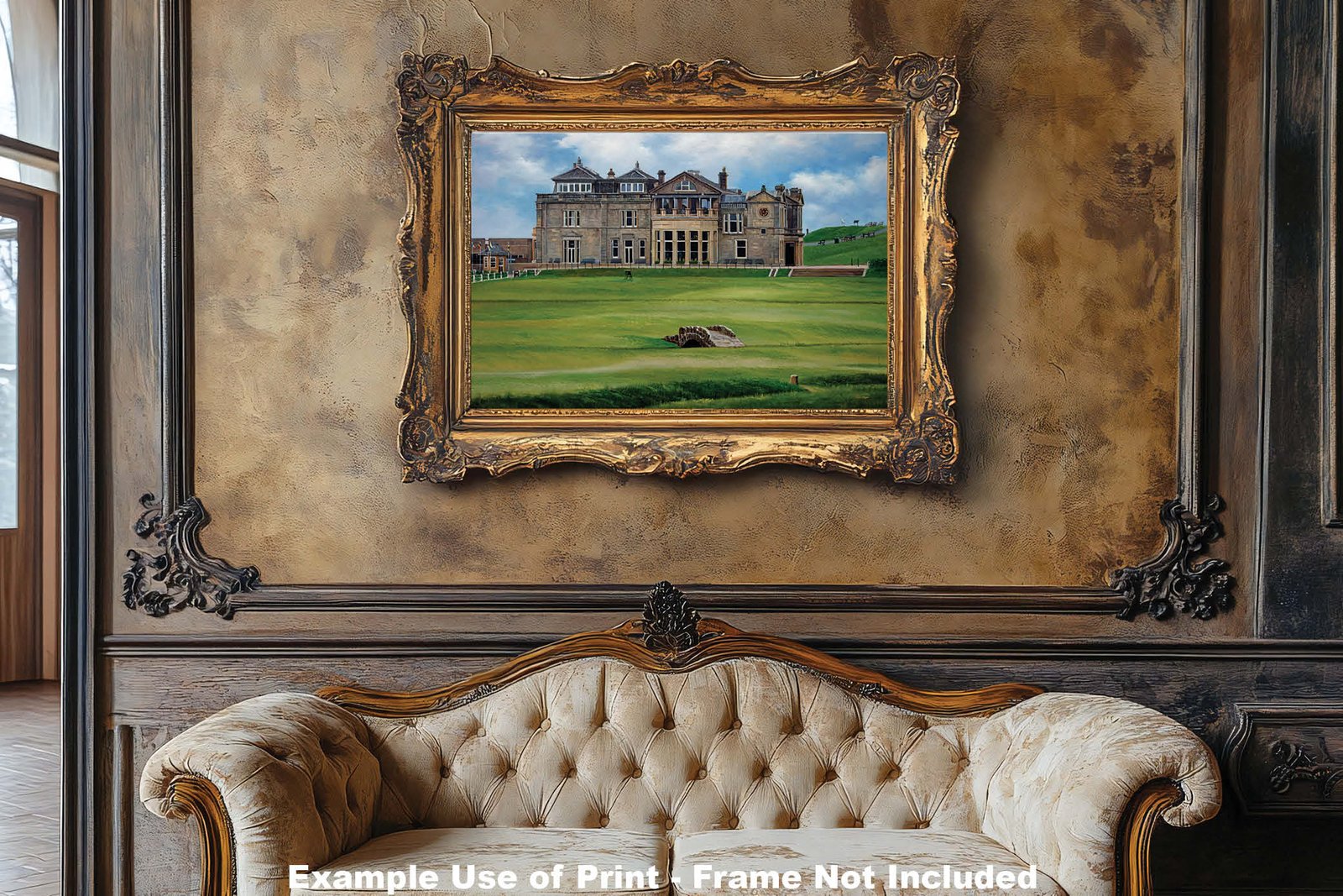 Royal and Ancient Golf Club Swilcan Bridge St Andrews Links Swilken Bridge Course Hole The Open Oil Painting Wall Art Print StAndrws18RiOil30 7